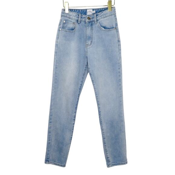 Princess Polly Light Wash High Rise Straight Leg Jeans Size 2 Waist 26" - Picture 1 of 5